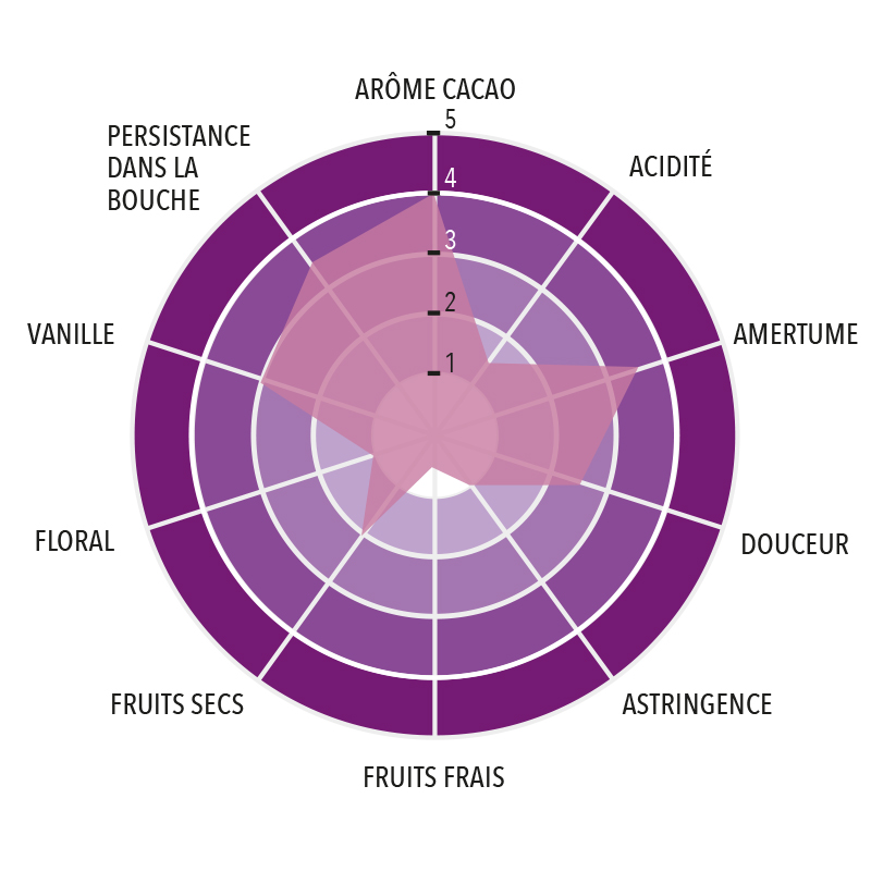 Profil gustatif de Chocolat Noir Sur del Lago