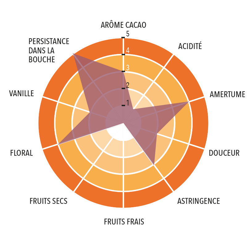 Profil gustatif de Chocolat Noir Nacional Arriba